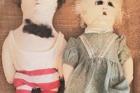 Charming Heritage: Cheeky Grandpa and Lovely Grandma Folk Art Dolls