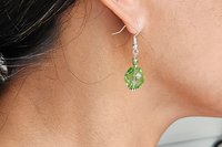 Emerald Glitter Czech Crystal Earrings