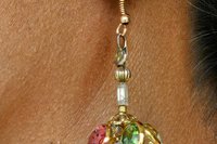 Rainbow Aurora Gold Plated Crystal ER