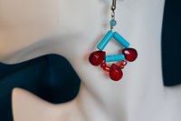 Turquoise Crimson Teardrops Earrings