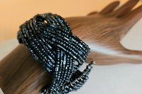 Braided Black Glass Cuff