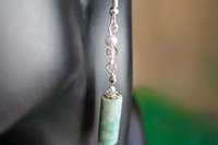 Shimmering Turquoise Tube Earrings