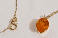 Fiery Brazilian Fire Opal Necklace