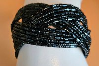 Braided Black Glass Cuff