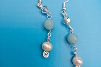 Pearl and Celadon Green Earrings