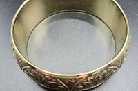 Snowflake Engraved Brass Bangle