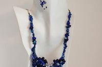 Regal Azure Ensemble Jewelry Set with Necklace and Earrings