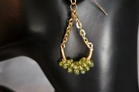 Wirewrapped Peridot Beads Earrings