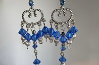 Sterling Blue Crystal Chandelier Earrings