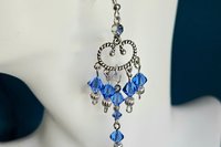 Sterling Blue Crystal Chandelier Earrings