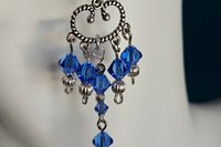 Sterling Blue Crystal Chandelier Earrings