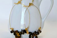 Mystic Topaz and Tiger's Eye Celestial Hoops