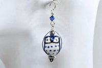 Blue Owl on a Limb Earrings