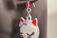 Kitty in Pink Earrings for Little or Big Girls