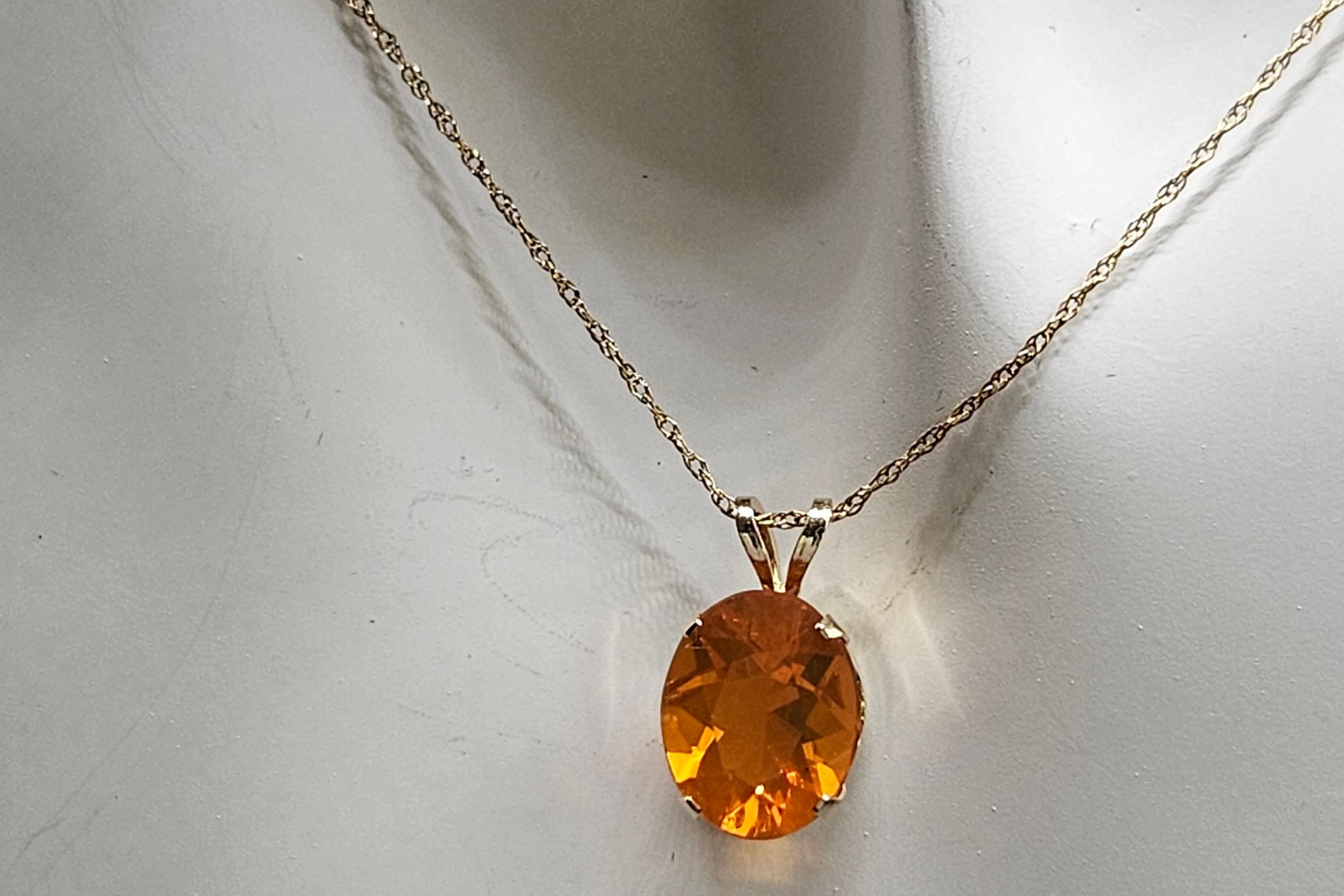 Fiery Brazilian Fire Opal Necklace