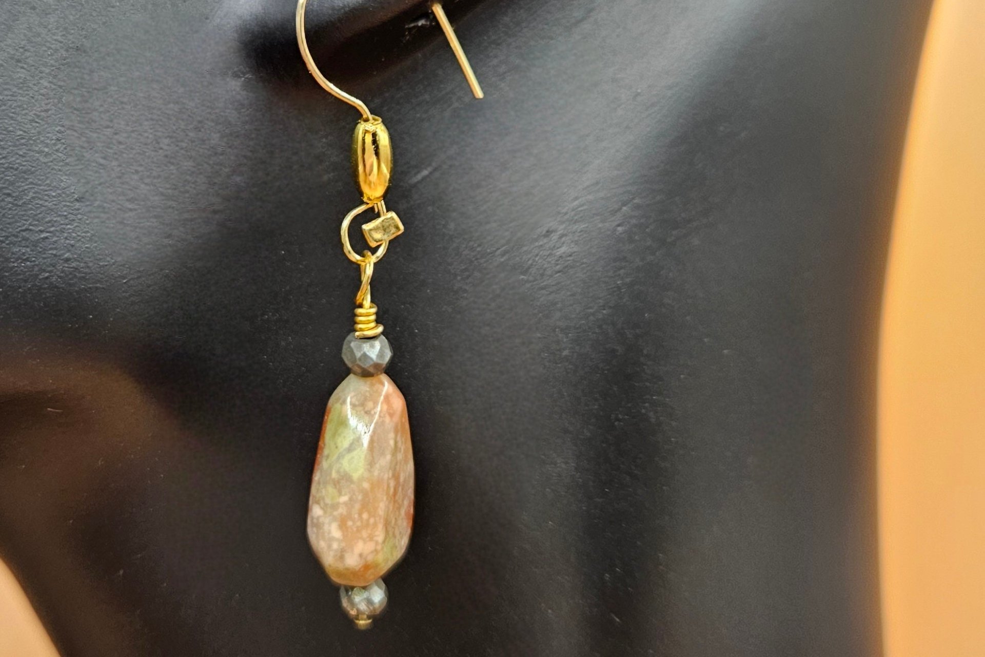 Autumn Jasper and Pyrite Earrings