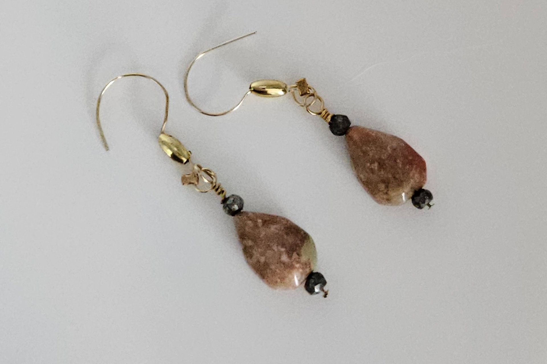 Autumn Jasper and Pyrite Earrings