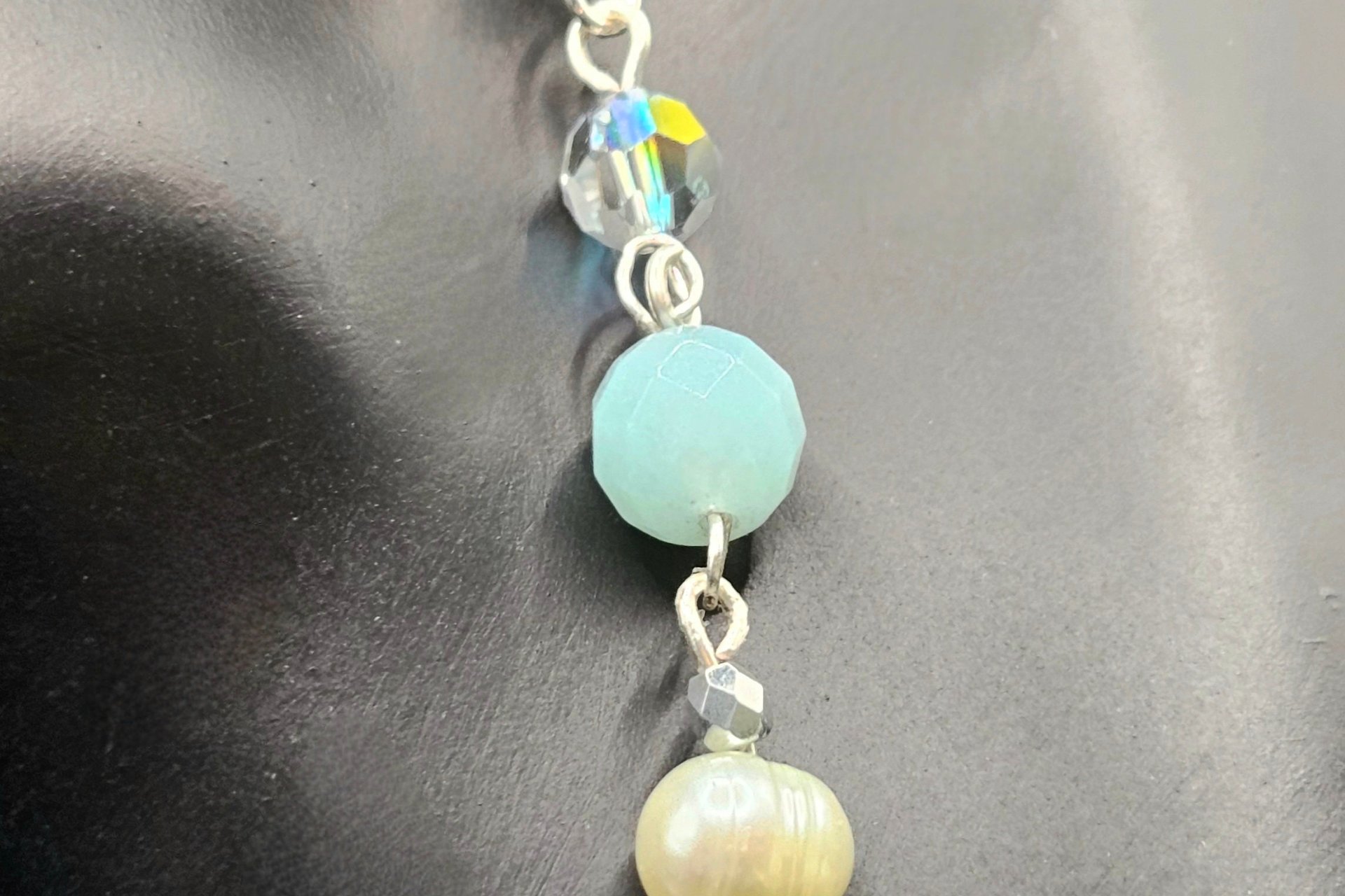 Pearl and Celadon Green Earrings