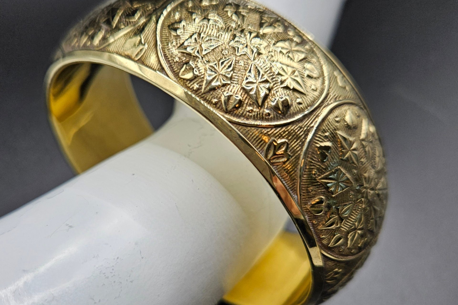 Snowflake Engraved Brass Bangle