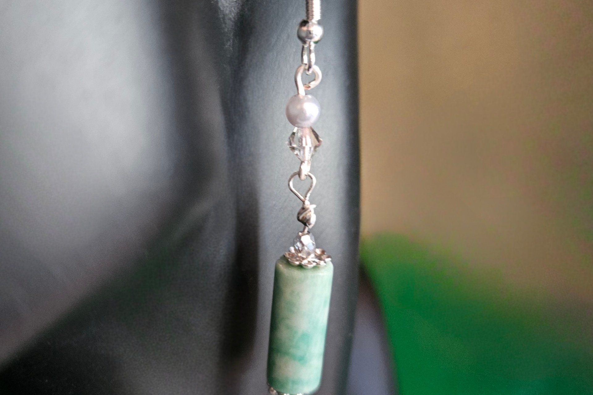 Shimmering Turquoise Tube Earrings