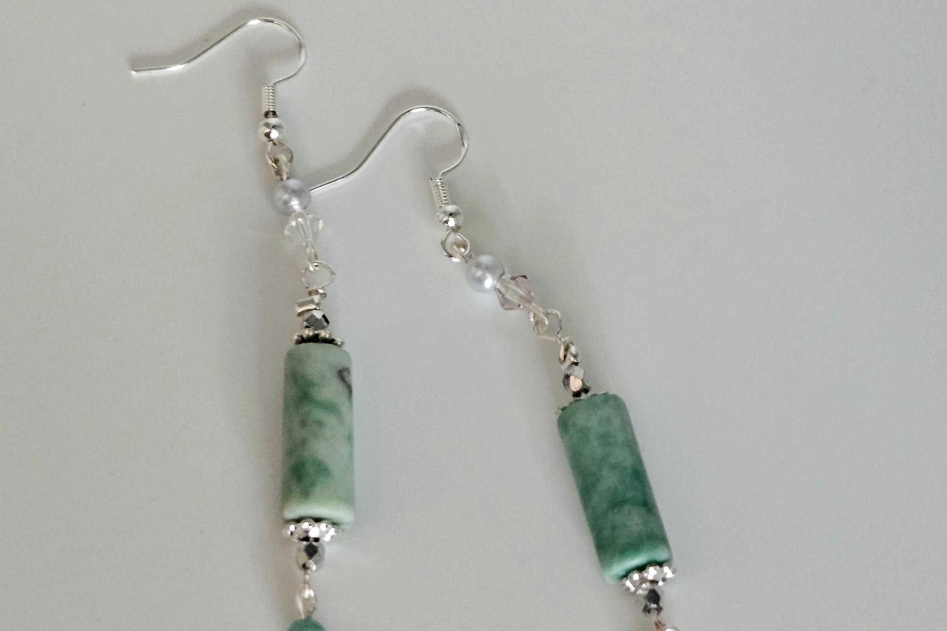 Shimmering Turquoise Tube Earrings