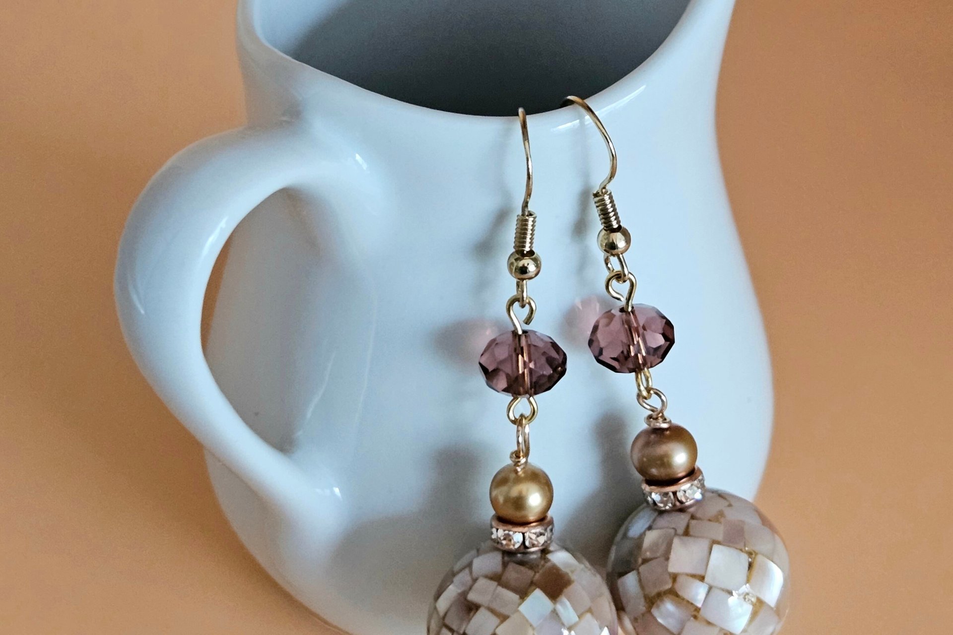 Ocean Breeze Abalone and Pearl Earings