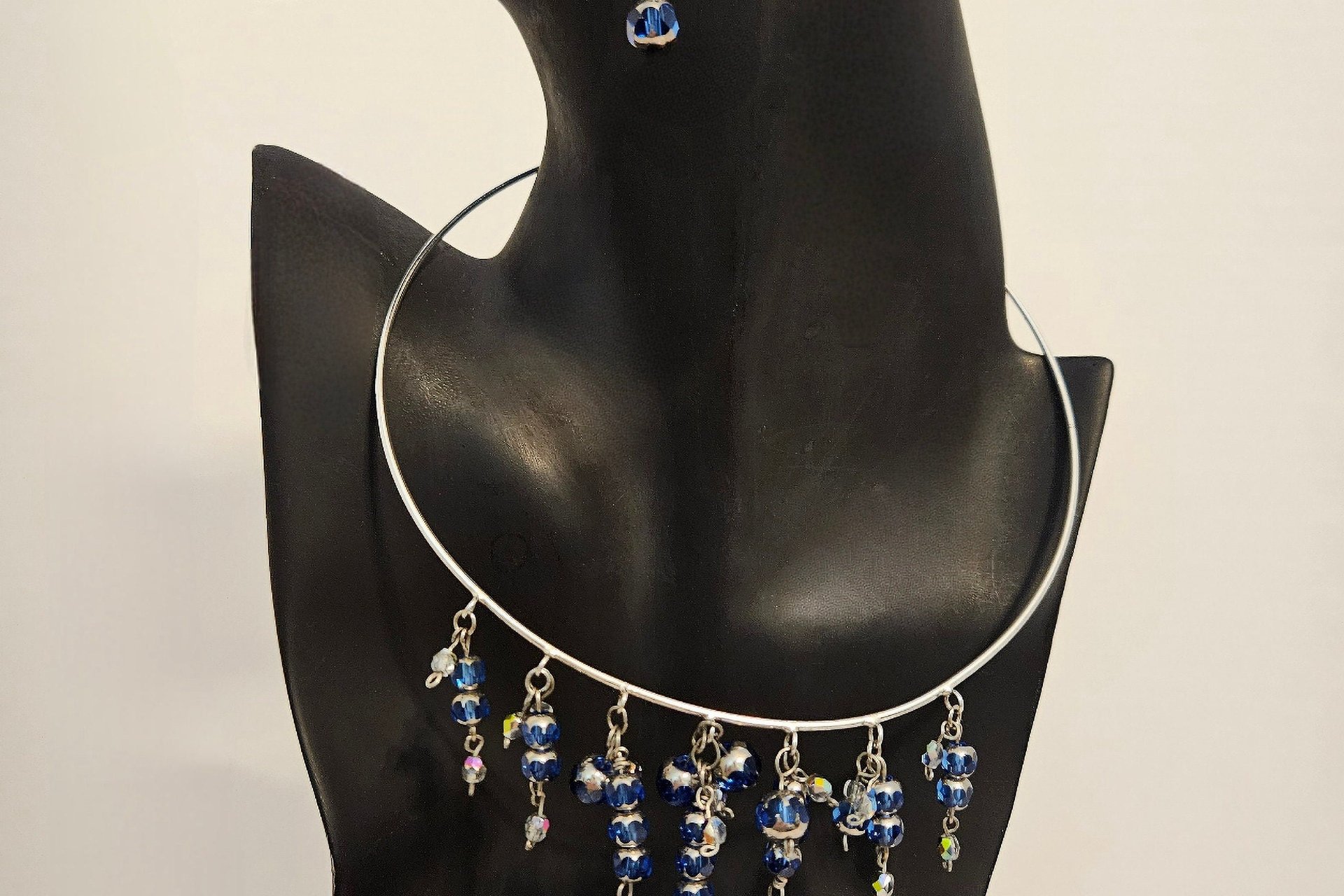 Sapphire Frost Choker & Earring Set