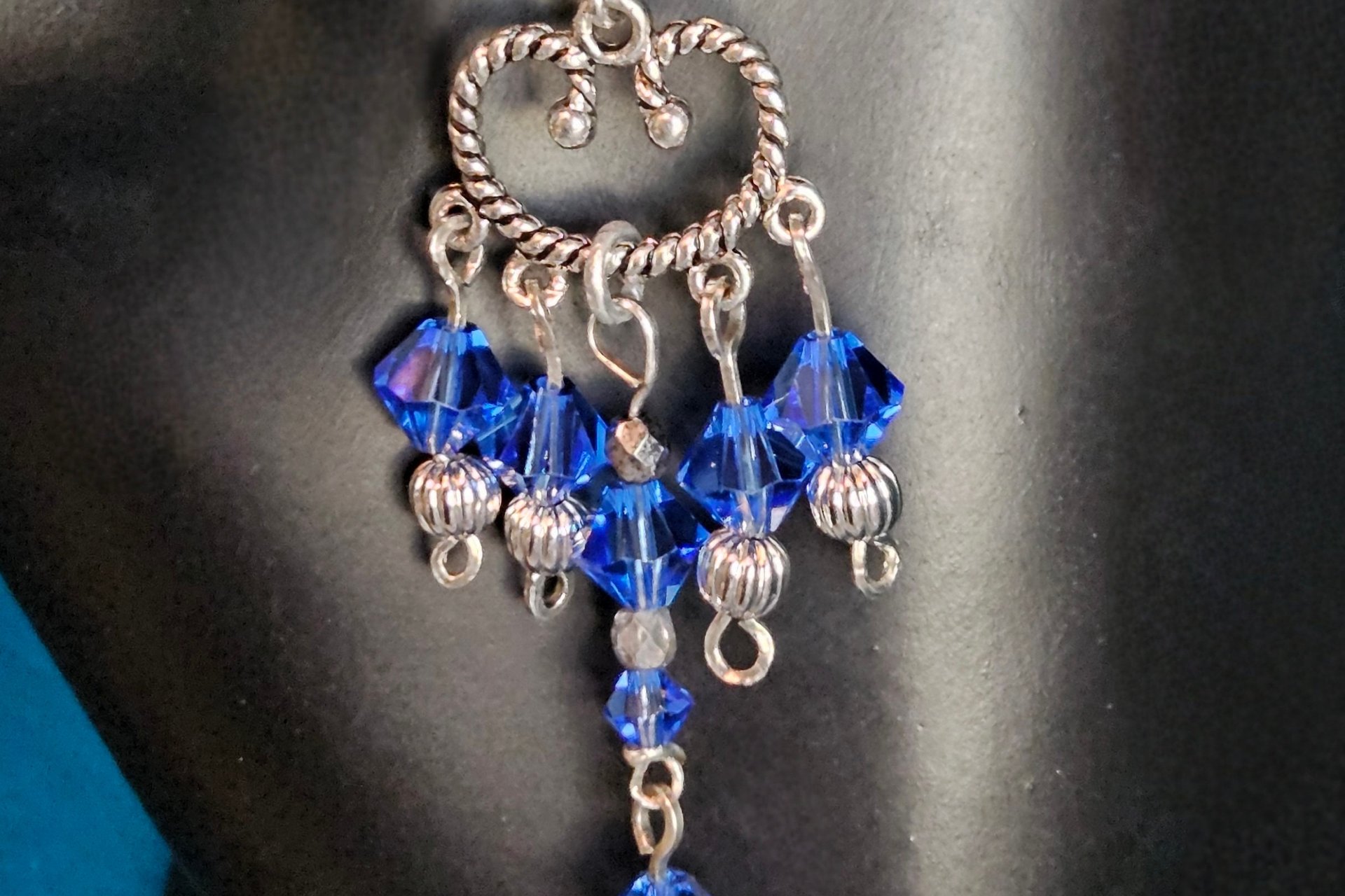 Sterling Blue Crystal Chandelier Earrings