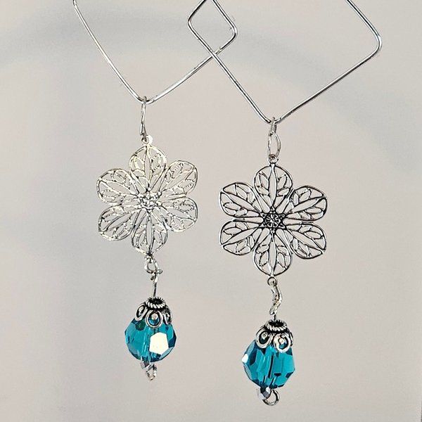 Aqua Prism Chandelier Earrings