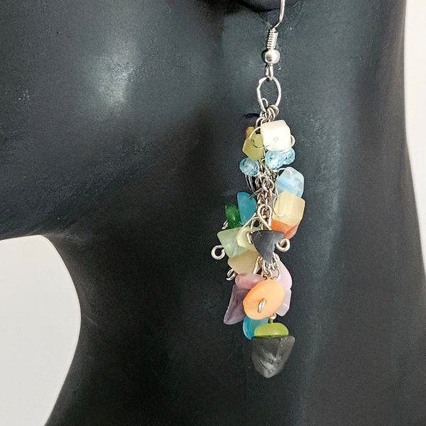 Kaleidoscope Gemstone Cluster Earrings