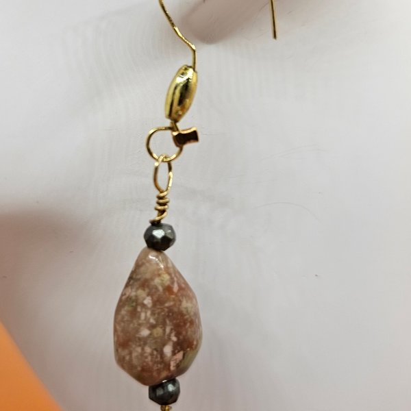 Autumn Jasper and Pyrite Earrings