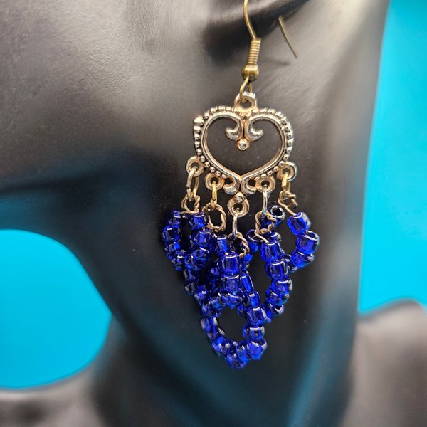 Cobalt Blue Cascade Earrings