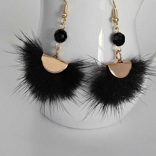 Midnight Black Feather Earrings