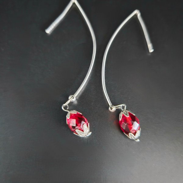 Crimson Swarovski Sterling Dangles