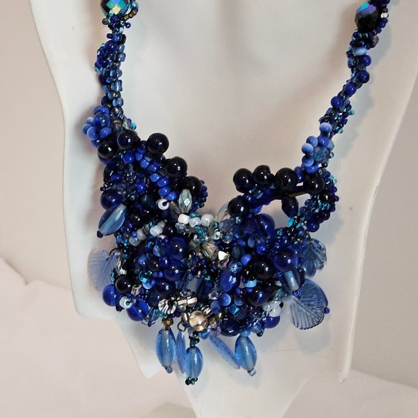 Regal Azure Ensemble Jewelry Set with Necklace and Earrings