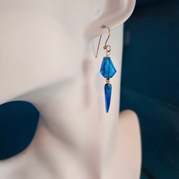 Celestial Sapphire Bakelite Earrings