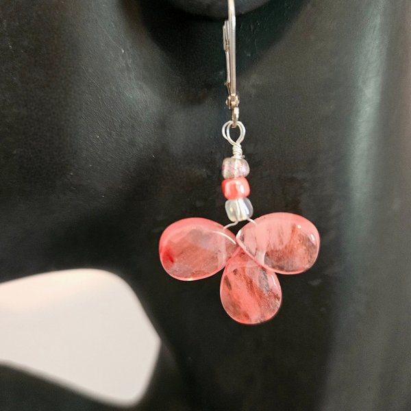 Blushing Petals Rose Quartz Earrings