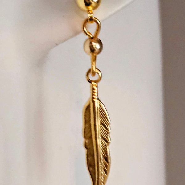 Golden Feathers Earrings for men or ladies