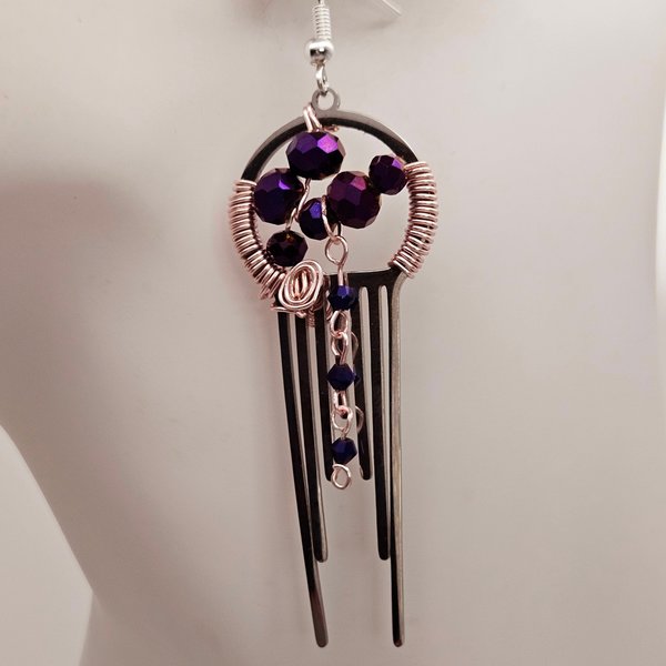 Wrapped in Purple Fire Earrings