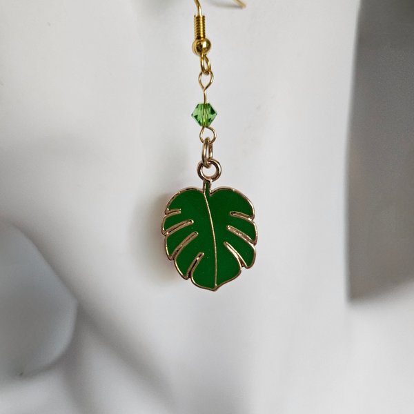 Green Leaf Earrings